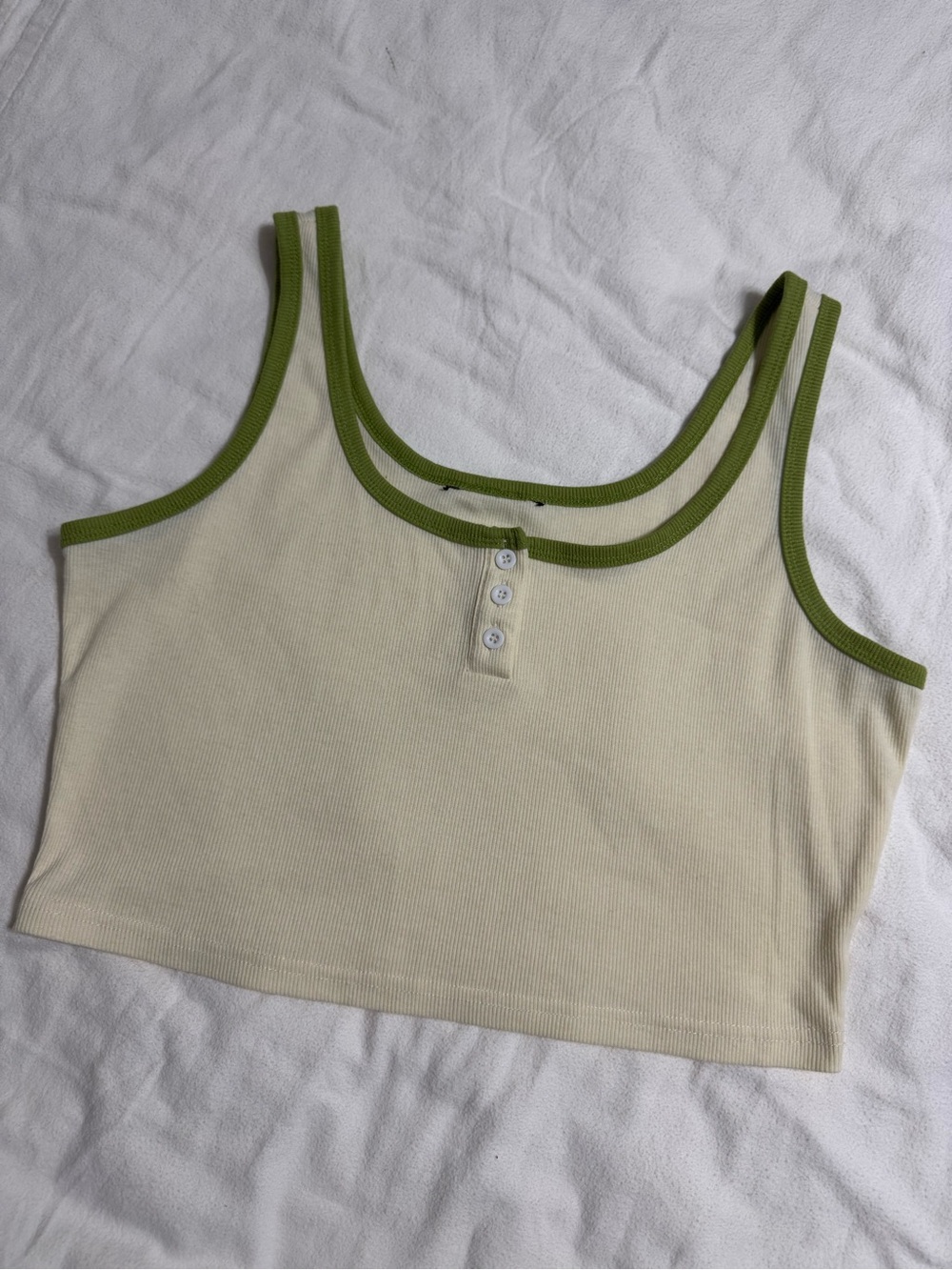 Cropped Ribbed Henley Tank - Picture 8 of 10